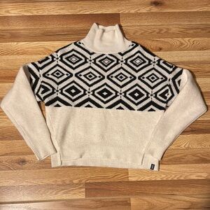 Buffalo David Bitton Black and Cream Turtleneck Sweater